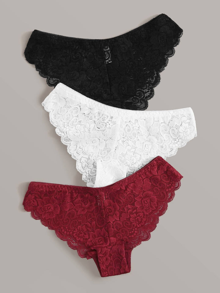 Shein- 3pack Floral Lace Panty Set