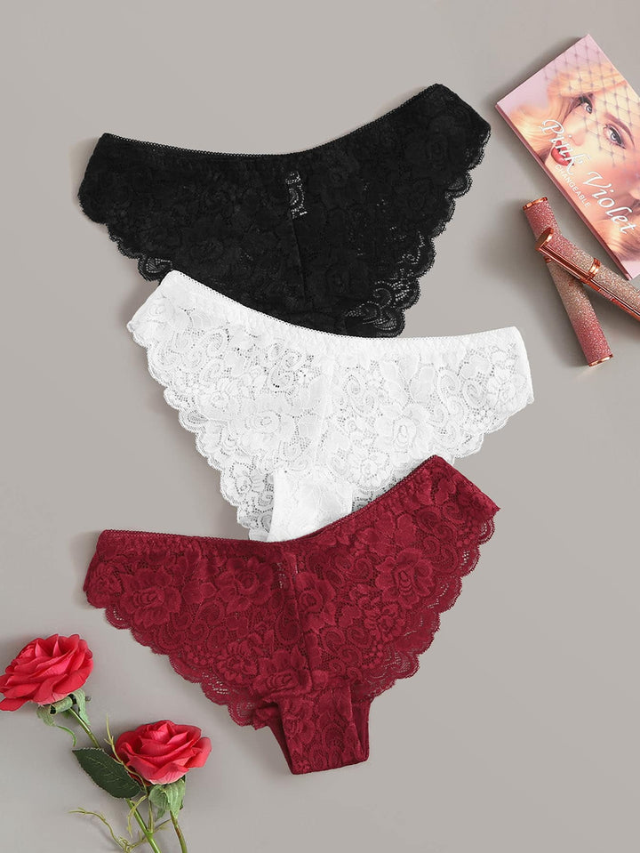 Shein- 3pack Floral Lace Panty Set