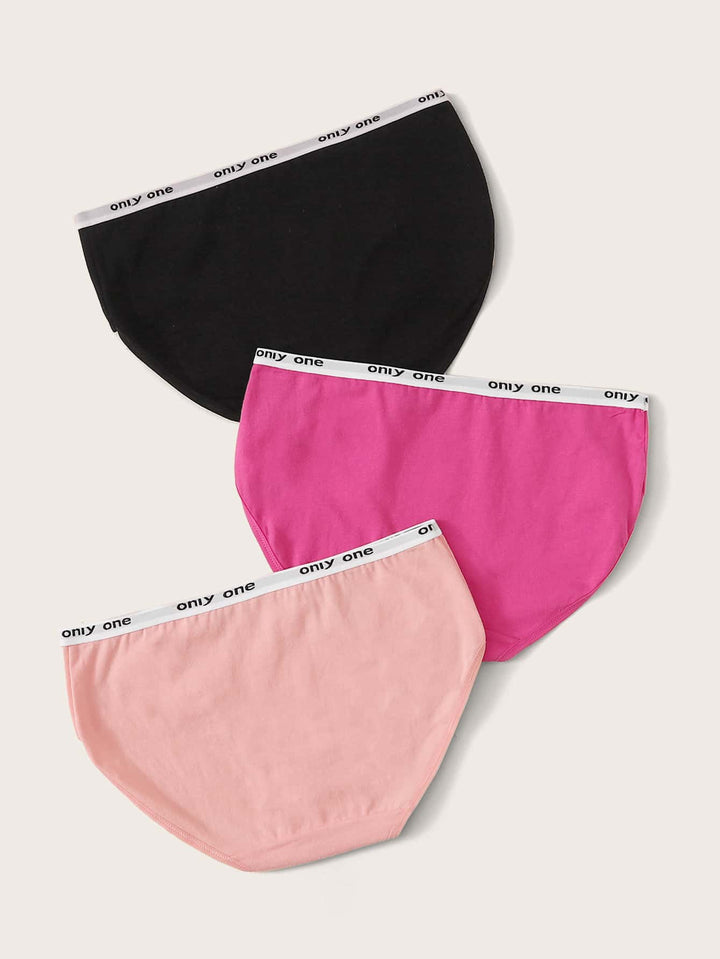 Shein- 3pack Letter Tape Panty Set