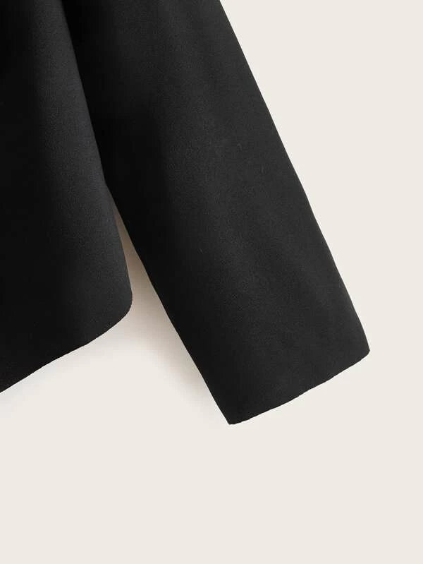 Shein- Jacket With Asymmetric Hem And Waterfall Neck