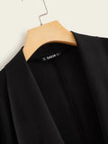 Shein- Jacket With Asymmetric Hem And Waterfall Neck