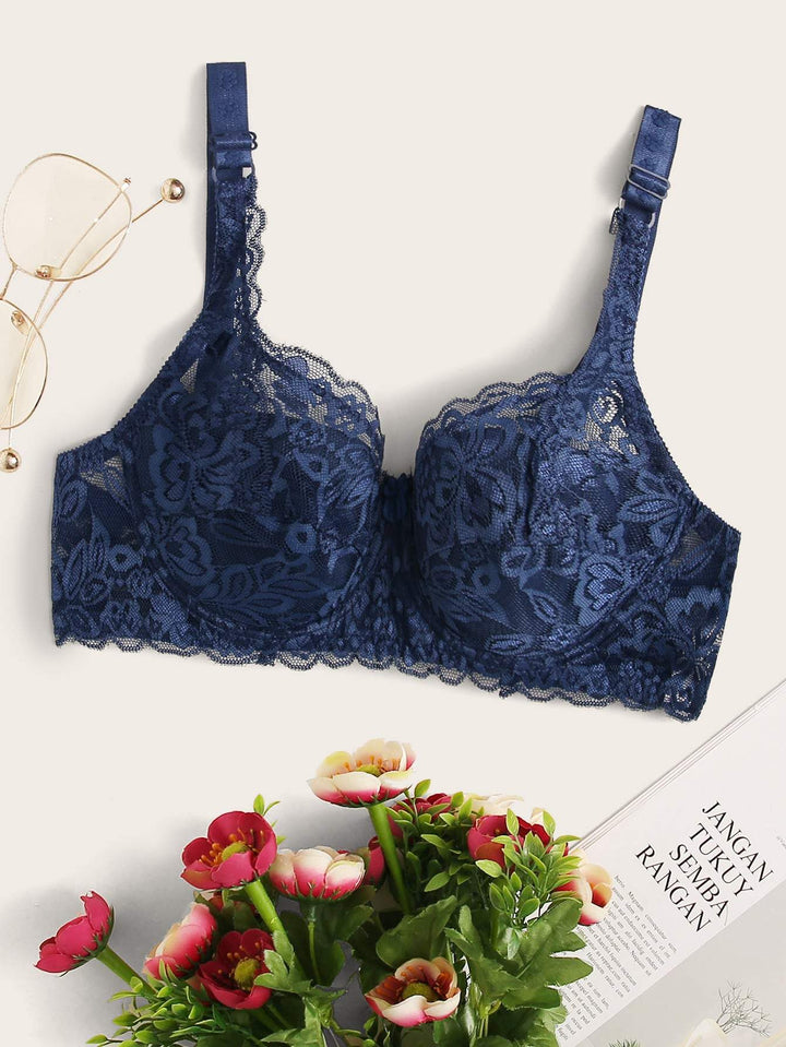 Shein- Floral Lace Underwire Bra