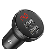 Baseus- Digital Display Dual USB 4.8A Car Charger 24W