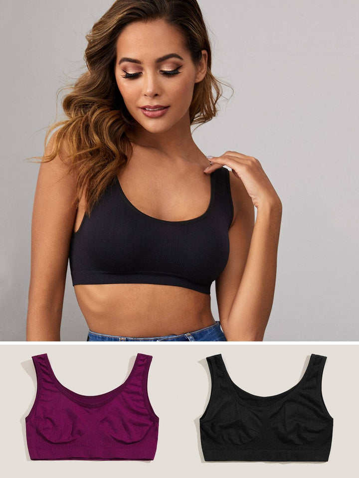 Shein- 2pack Solid Bra Set