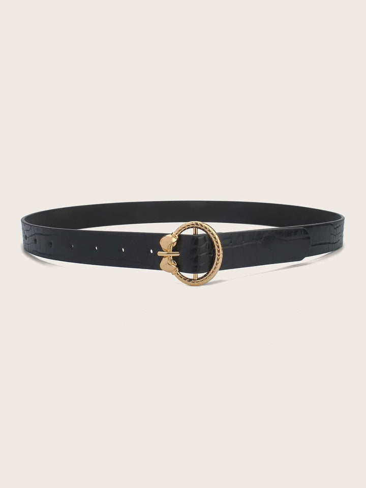 Shein- Crocodile Pattern Metal Buckle Belt