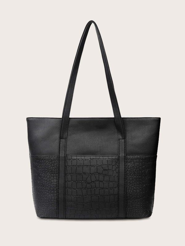 Shein- Croc Embossed Tote Bag