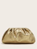 Shein- Croc Embossed Ruched Clutch Bag