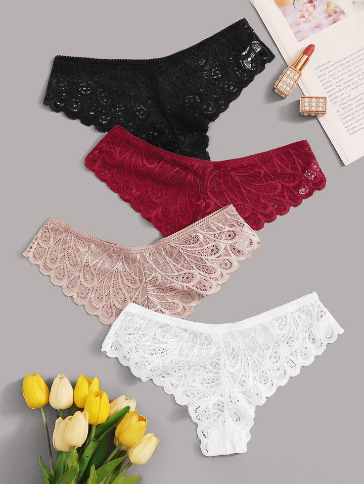 Shein- 4pack Floral Lace Panty Set