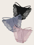 Shein- 3pack Floral Lace Panty Set