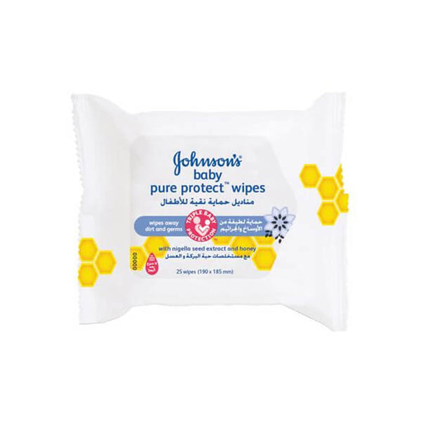 Johnson's- Pure protect  Wipes, Pack Of 25 Wipes