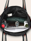 Shein- Large Capacity Handbag With Strap And Handprint Print
