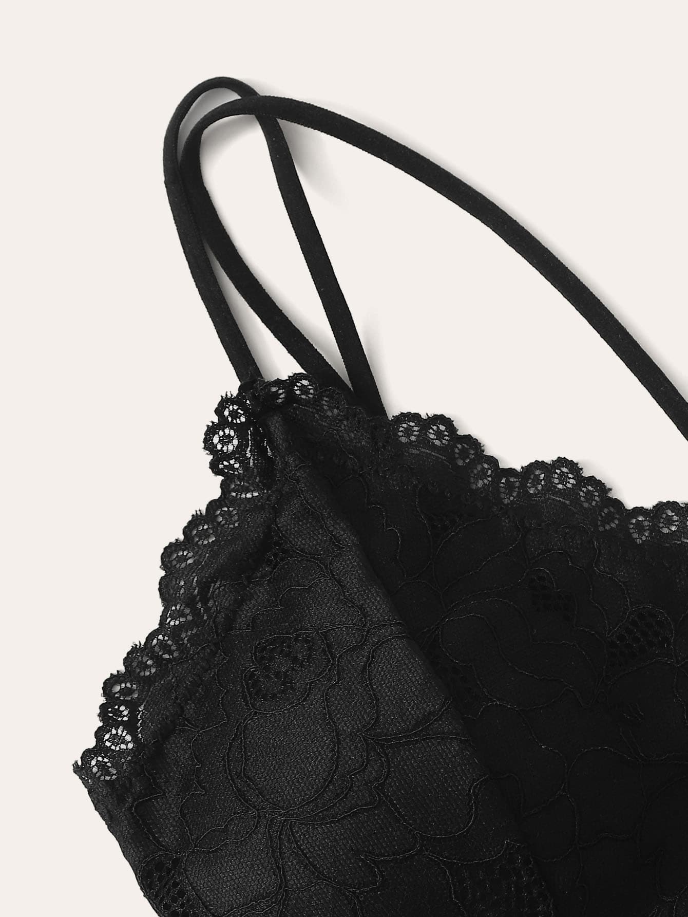 Shein- Floral Lace Harness Bralette – Bagallery