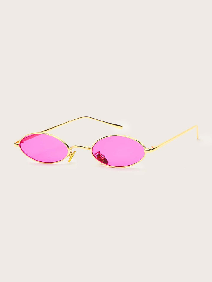 Shein- Tinted Lens Metal Frame Sunglasses