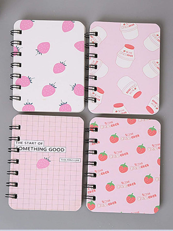 Shein- 1pc Cartoon Fruit Print Random Coil Notebook