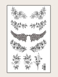 Shein- Floral & Wing Pattern Tattoo Sticker