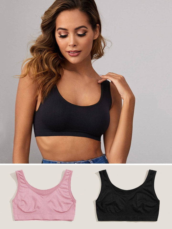 Shein- 2pack Solid Bra Set