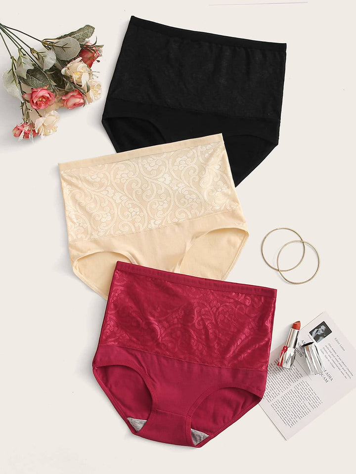 Shein- 3pack Floral High Waist Panty Set