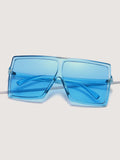 Shein- Flat Top Shield Sunglasses