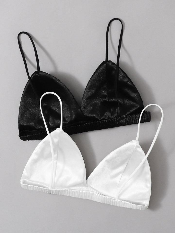 Shein- 2pack Satin Triangle Bra Set