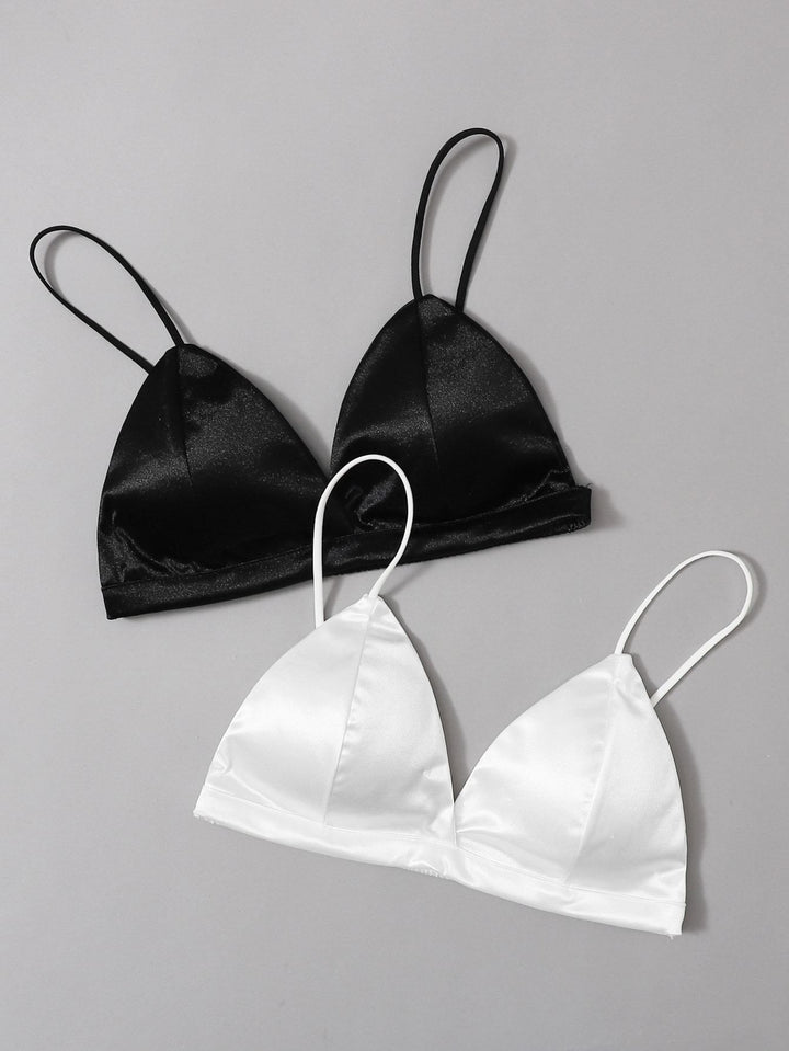 Shein- 2pack Satin Triangle Bra Set