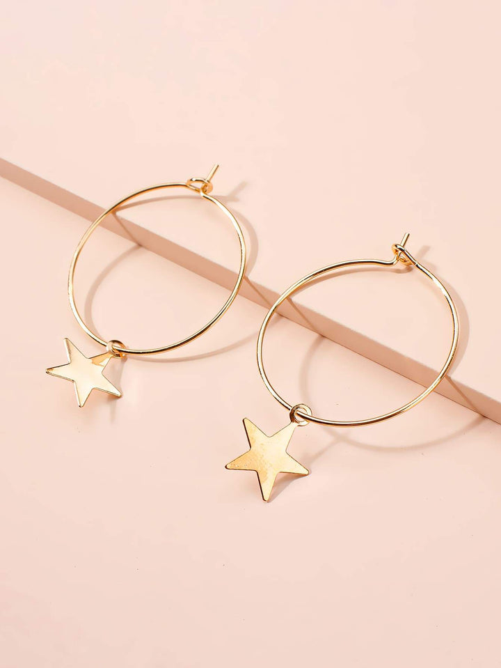 Shein- Star Round Drop Earrings