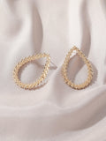 Shein-  Metallic Water Drop Stud Earrings