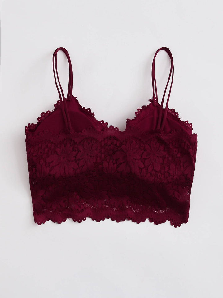 Shein- Floral Lace Longline Bralette