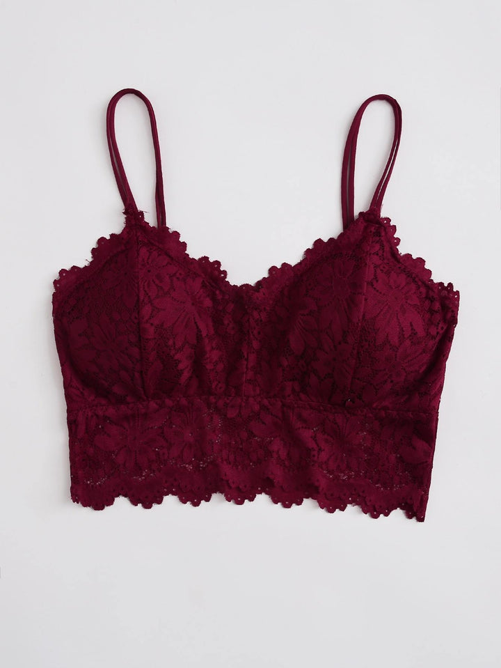 Shein- Floral Lace Longline Bralette