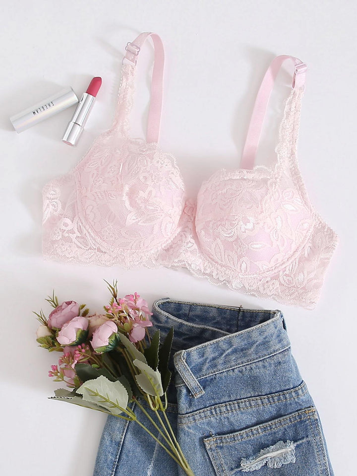 Shein- Floral Lace Underwire Bra