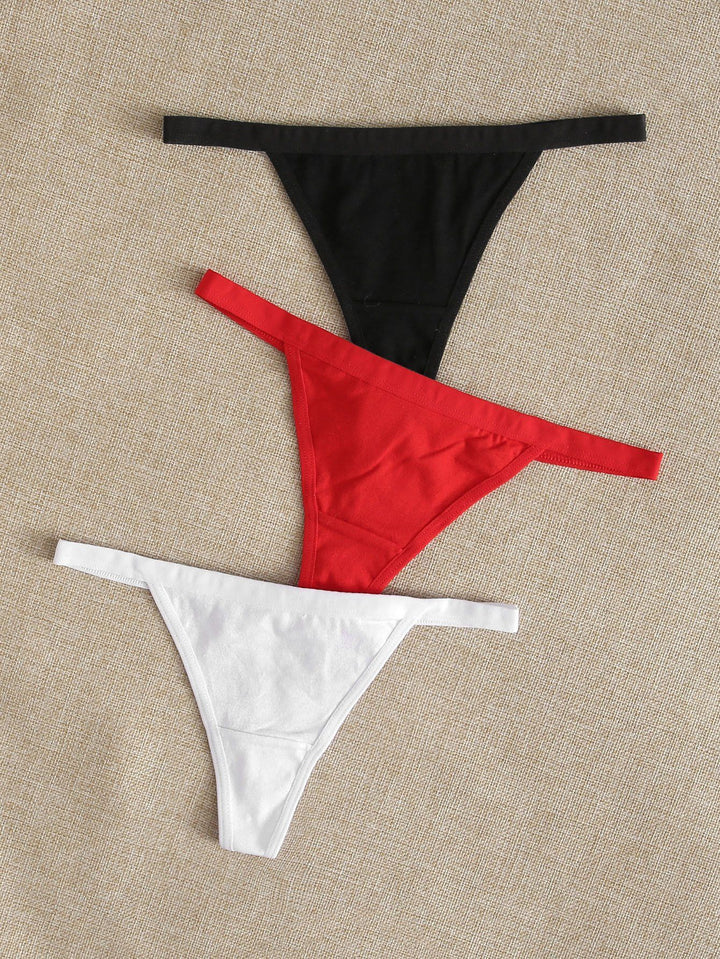 Shein- 3pack Solid Thong Set