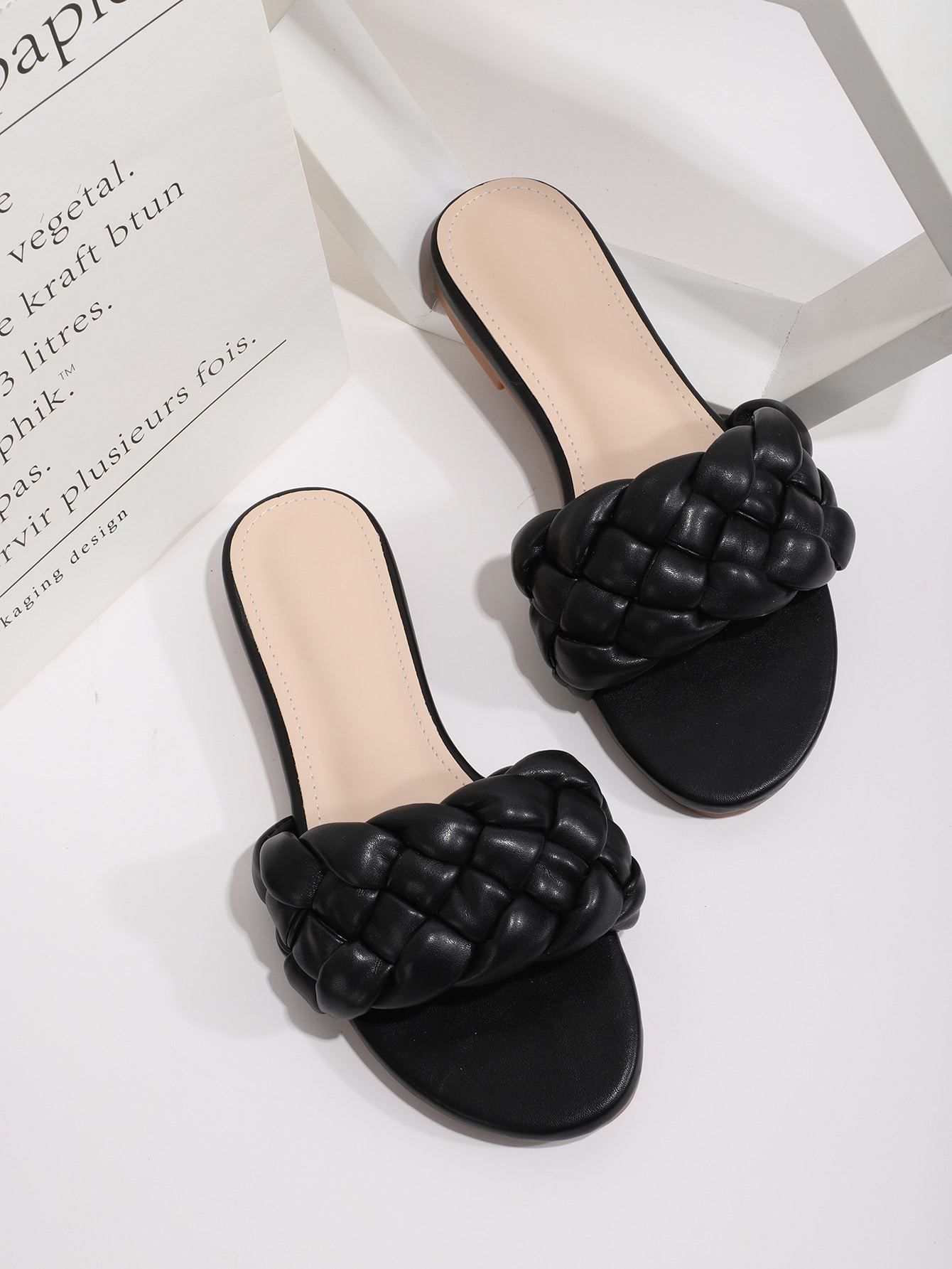 Faux Fur Decor Slide Sandals, SHEIN USA