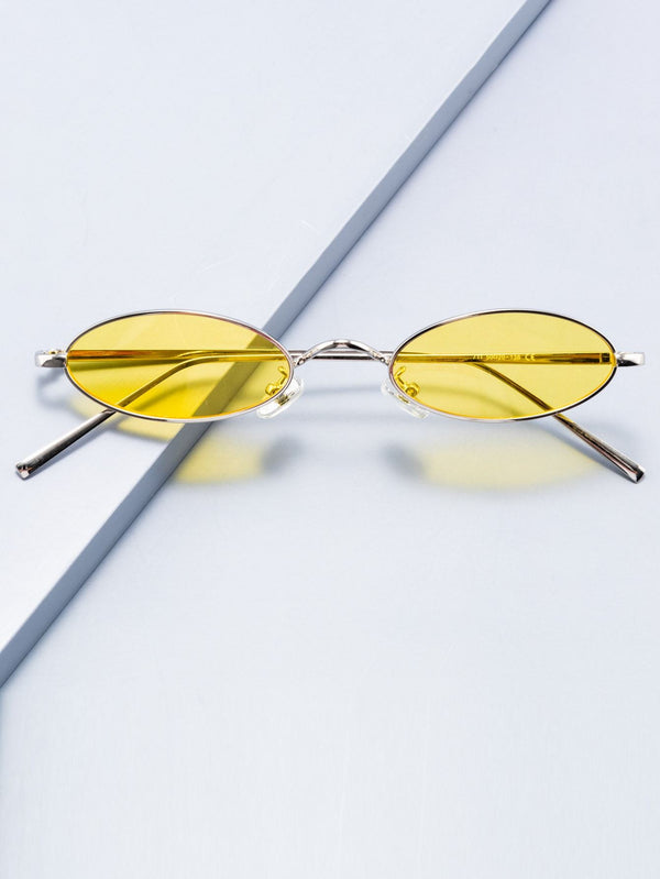 Shein- Tinted Lens Metal Frame Sunglasses