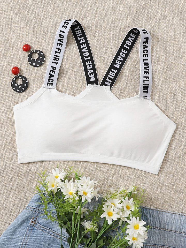 Shein- Letter Tape Bralette