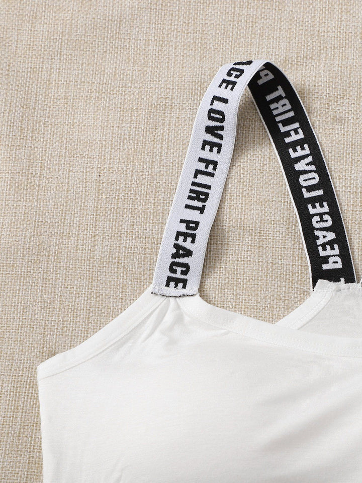 Shein- Letter Tape Bralette