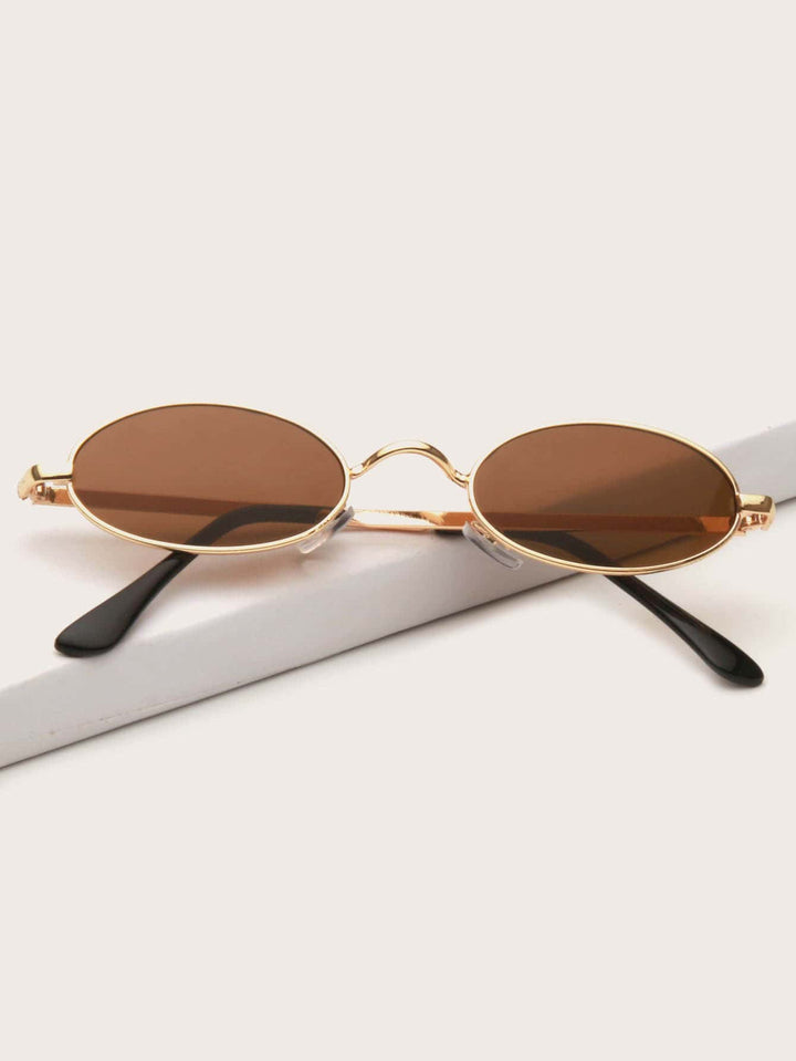 Shein- Tinted Lens Metal Frame Sunglasses