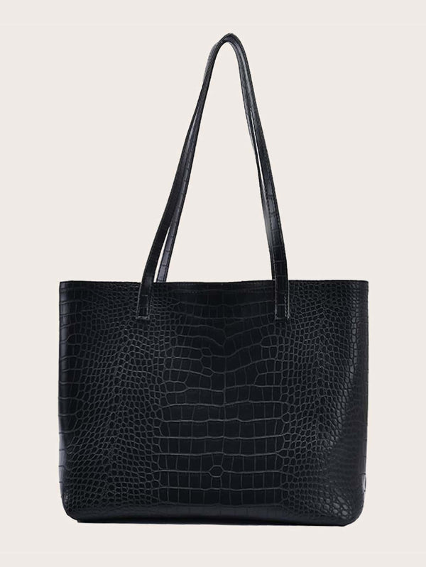 Shein- Croc Embossed Tote Bag