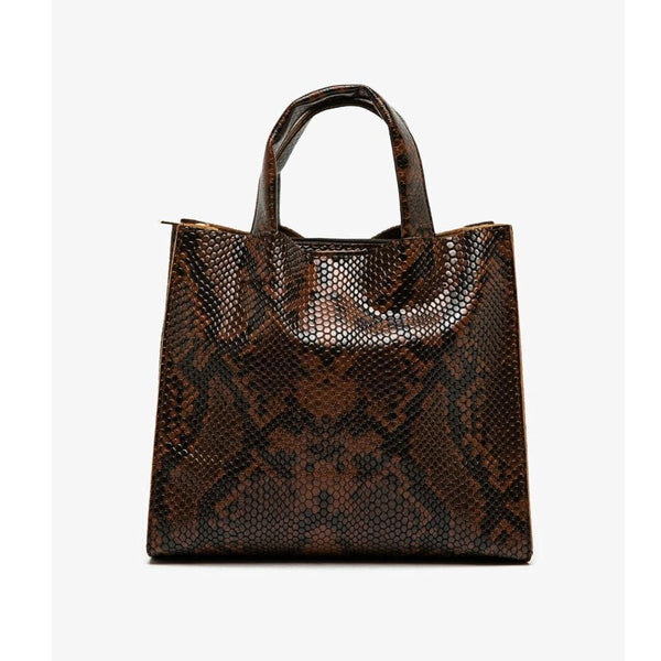 Koton- Animal Printed Leather Look Tote Bag - Brown