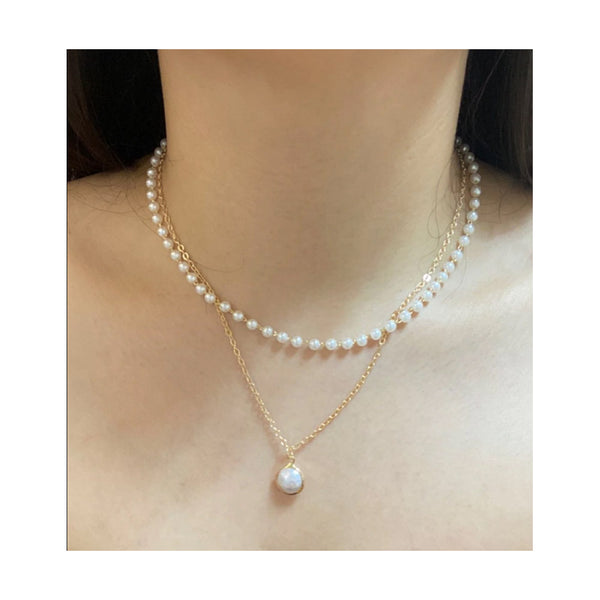 Dama Rusa- Pearl Double Layer Choker Necklace for Women- TM-CN-22