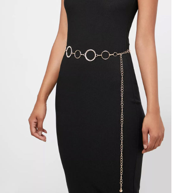 Ella- Diamante Detail Chain Belt