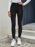 Shein- High Waist Solid Jeggings