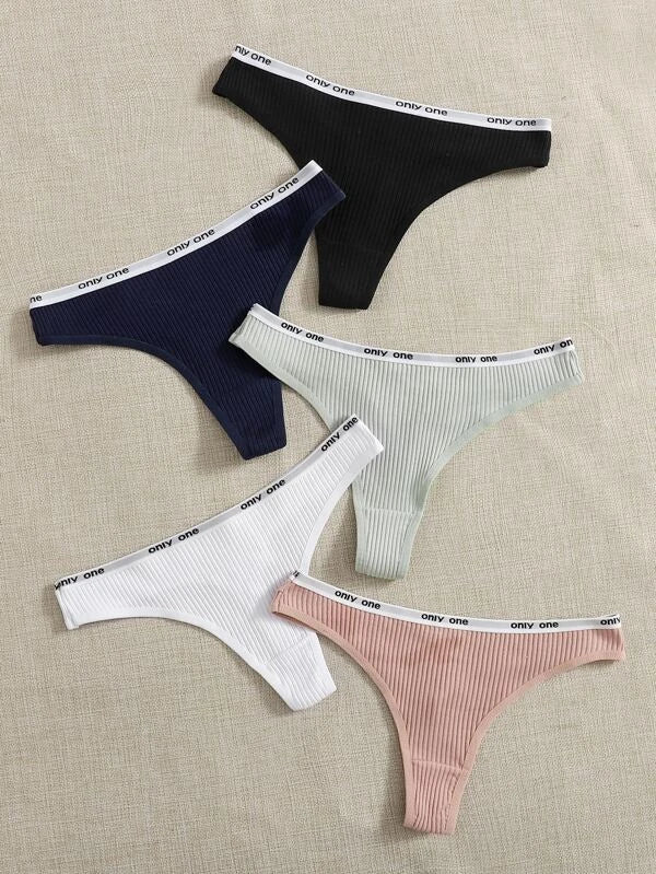 Shein 5-Piece Stripe Panty Panty Set