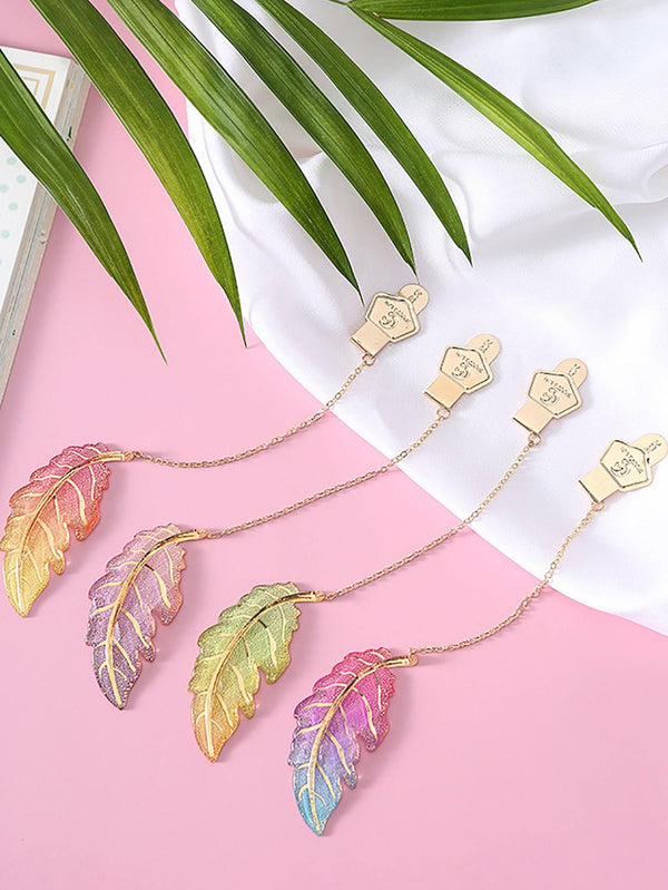 Shein- 1pc Leaf Pendant Random Bookmark