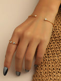 Shein- 2pcs Rhinestone Decor Bracelet & Ring