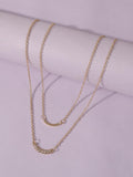 Shein- Curved Bar Charm Layered Necklace