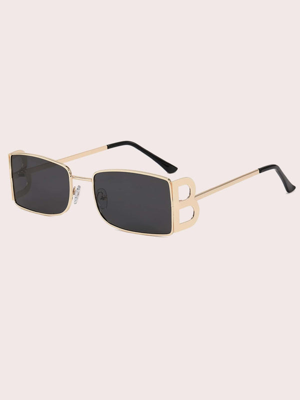 Shein- Metal Letter Decor Sunglasses