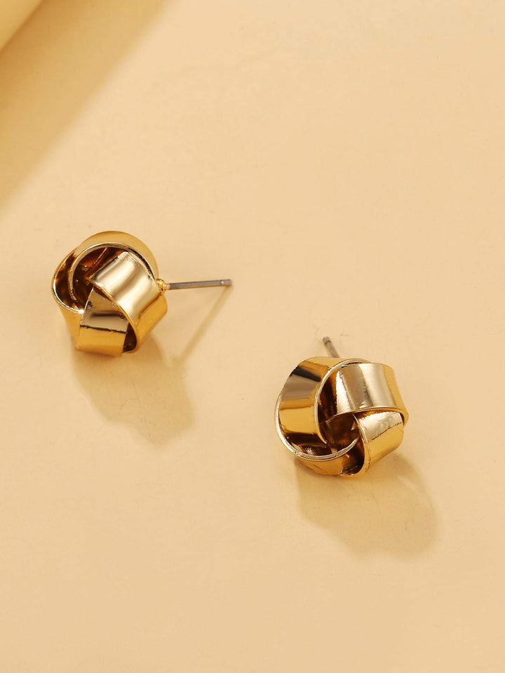 Shein- Metal Braided Stud Earrings