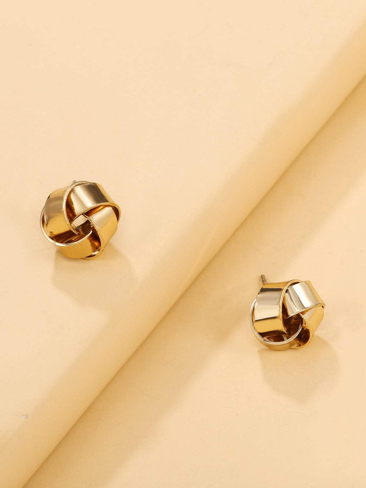 Shein- Metal Braided Stud Earrings