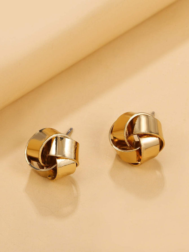 Shein- Metal Braided Stud Earrings