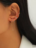 Shein 4pcs Rhinestone Decor Earrings