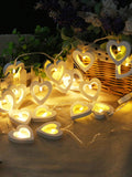 Shein- 1pc String Light With 10pcs Heart Bulb